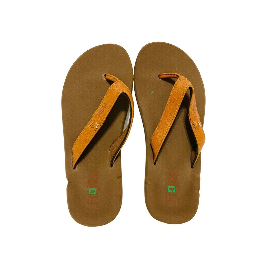 FLOJOS Thong Sandals Brown Leather Strap Flip Flop Womens 6 RARE
